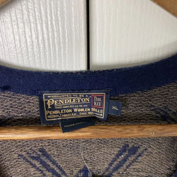 Pendleton XL Thomas Kay 100% Merino Wool Cardigan Sweter Western Aztec Southwest